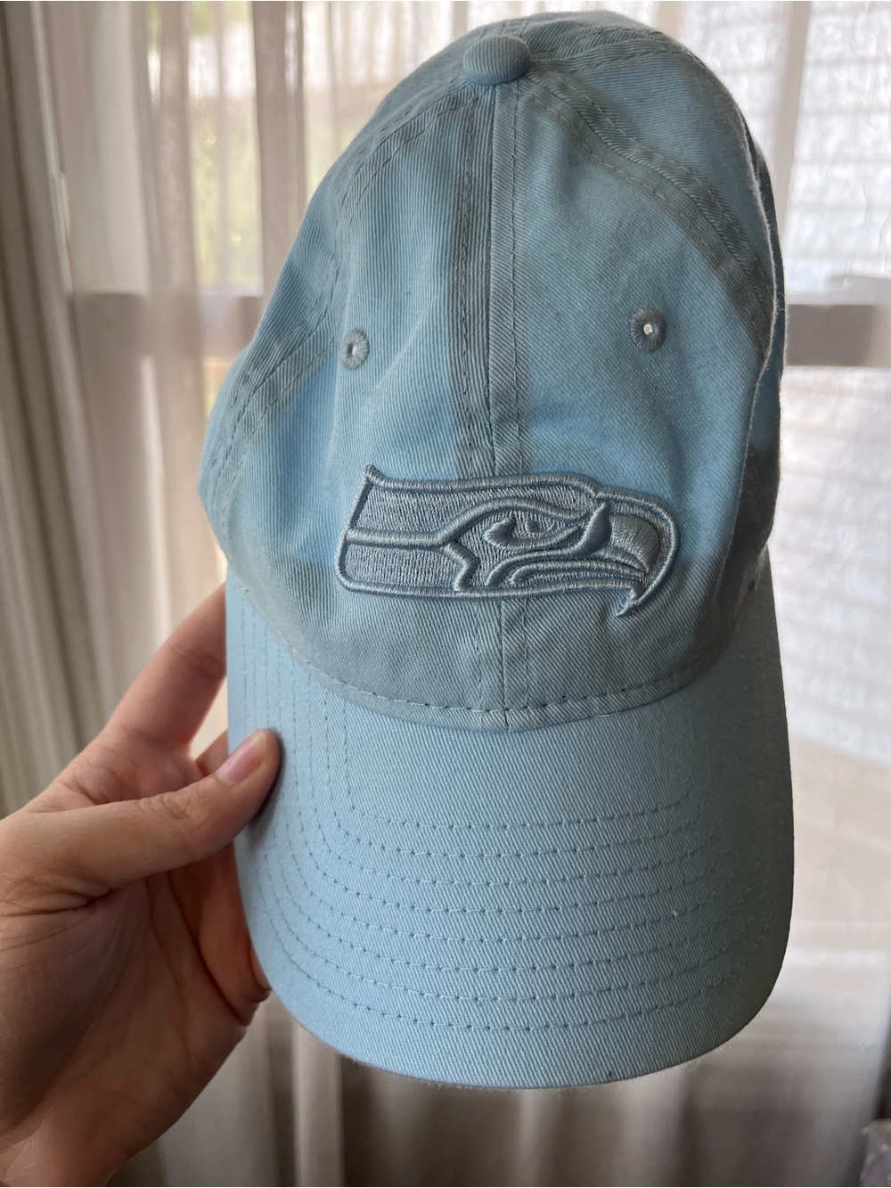 Light Blue Embroidered Seattle Seahawks Cap